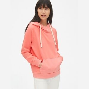 GAP Vintage Soft Crossover Hoodie M Summer Beachy Coral Cozy Pullover Sweatshirt